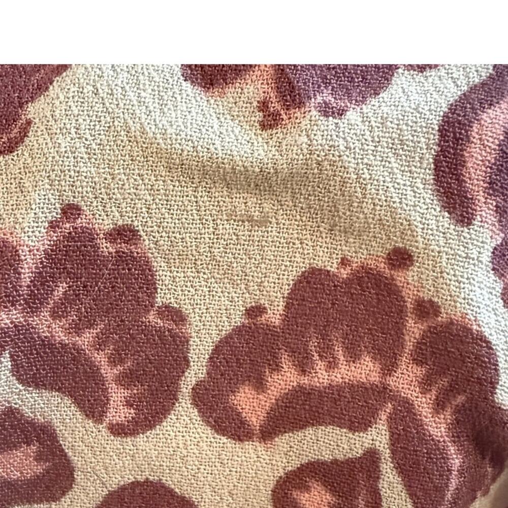 Free People Floral Wide-Leg Pants in Beige, Pink and Orange - Picture 12 of 13